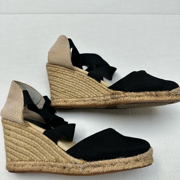 Adrienne Vittadini Black Elastic band wedge espadrille Size 8.5 Good condition. - Picture 5 of 7